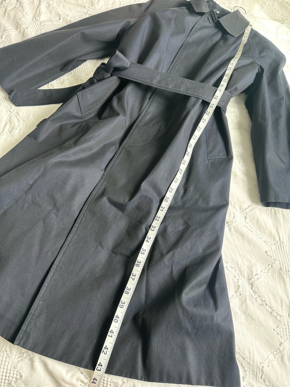 Vintage Maestro Navy Trench Coat Removable Lining Belted Classic Coat - Picture 6 of 16